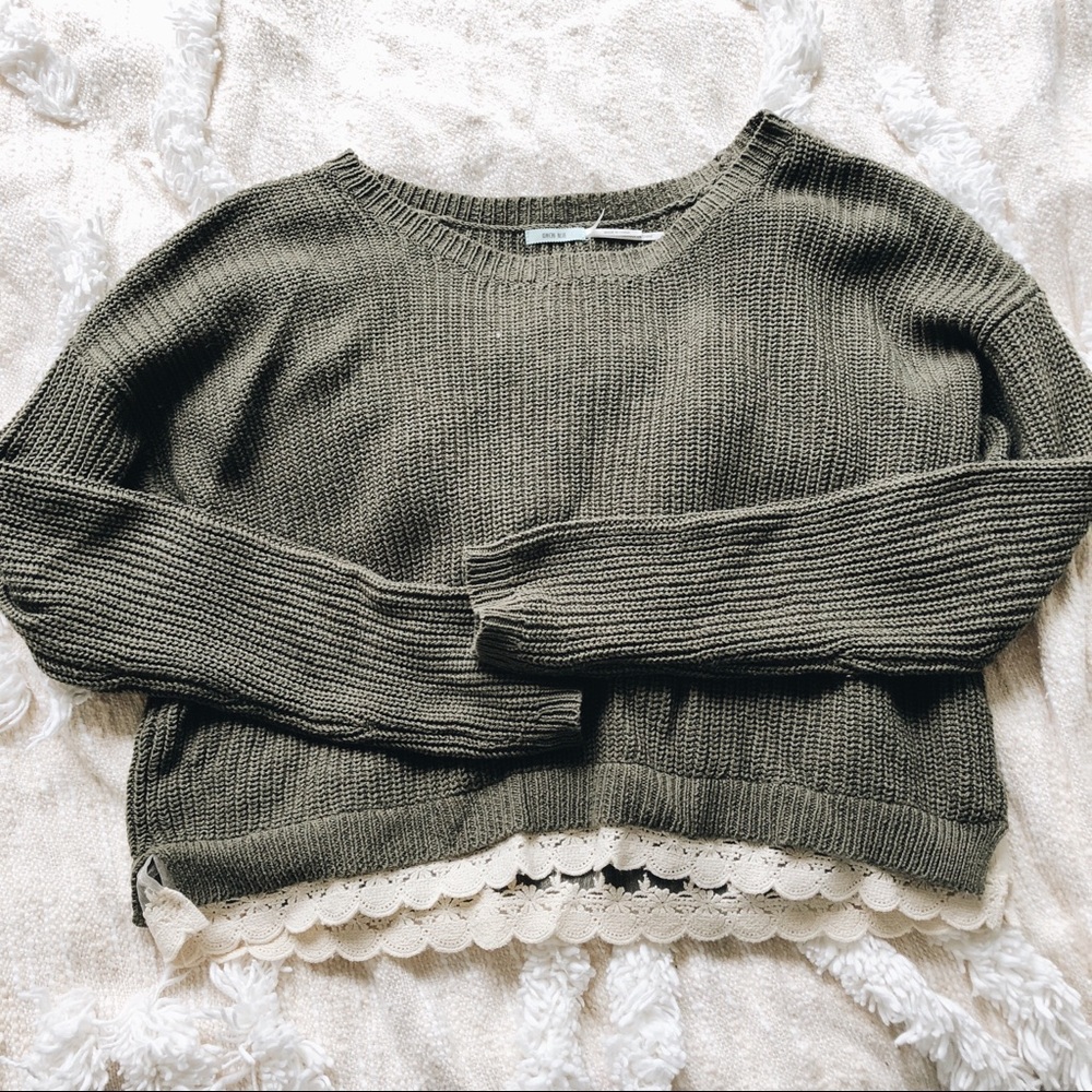Kimchi Blue army green sweater